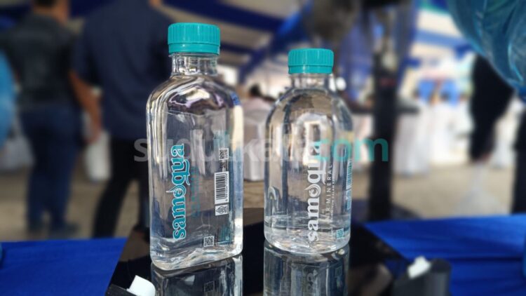 Botol AMDK Samaqua, produk terbaru Perumda Tirta Kencana Kota Samarinda, resmi diluncurkan sebagai bagian dari pengembangan lini bisnis perusahaan daerah, Rabu (5/8/2026).