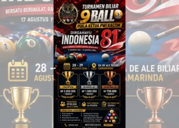 Turnamen Biliar PWI Kaltim Jadi Ajang Silaturahmi Wartawan dan Mitra