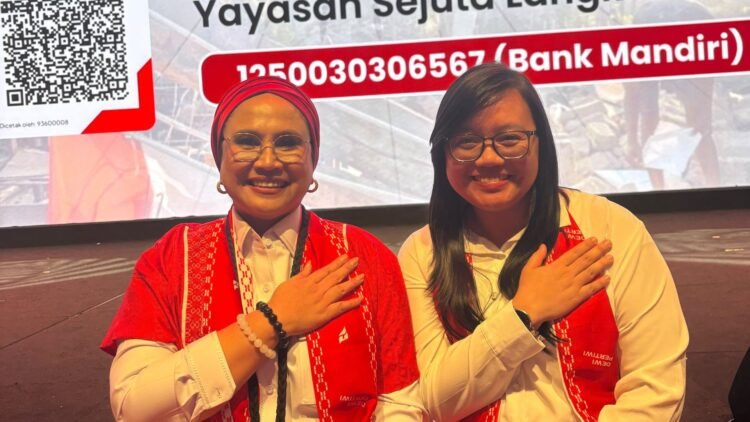 Ketua Umum Dewi Pertiwi Fenty Noverita (kiri), bersama Fransisca Debi Oktavia, Ketua Dewi Pertiwi DPD PSI Samarinda. (dok. pribadi)